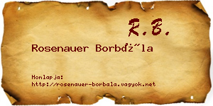Rosenauer Borbála névjegykártya